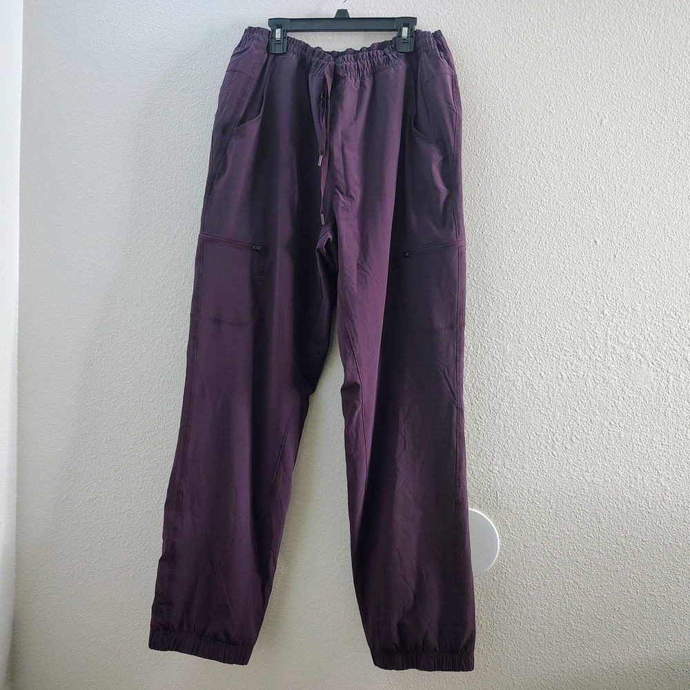 Eddie Bauer Women’s Jogger Pants Purple Fleece Lined Drawstring Size 14
